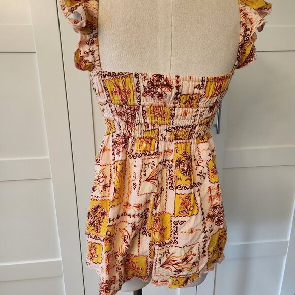 Urban Outfitters Rockaway Smocked Playsuit Jumpsuit Size Small - Picture 6 of 8
